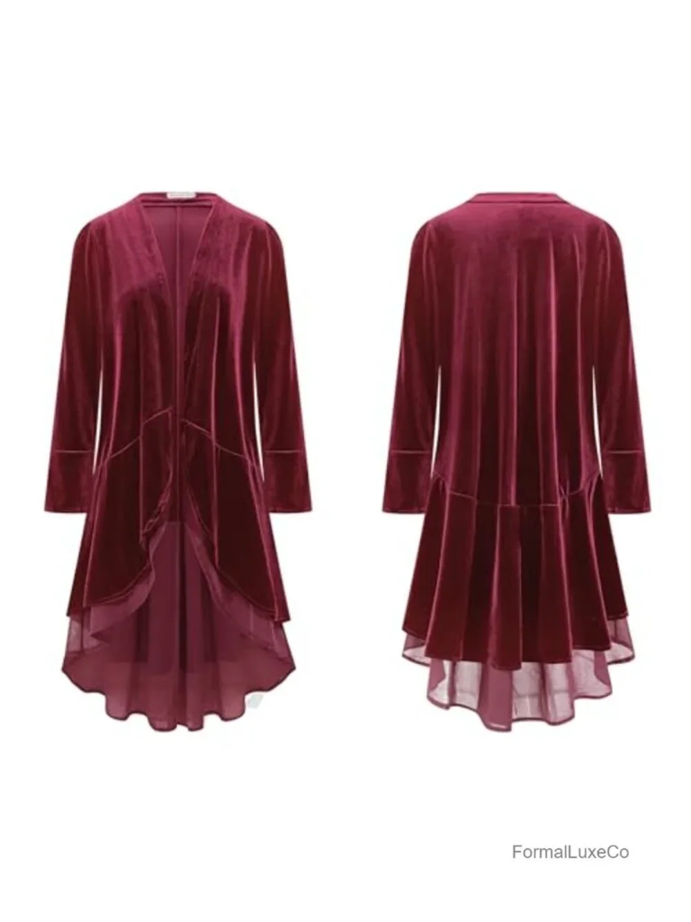 Women's Velvet Long Sleeve Blazer Coat Casual Jacket Cardigan
